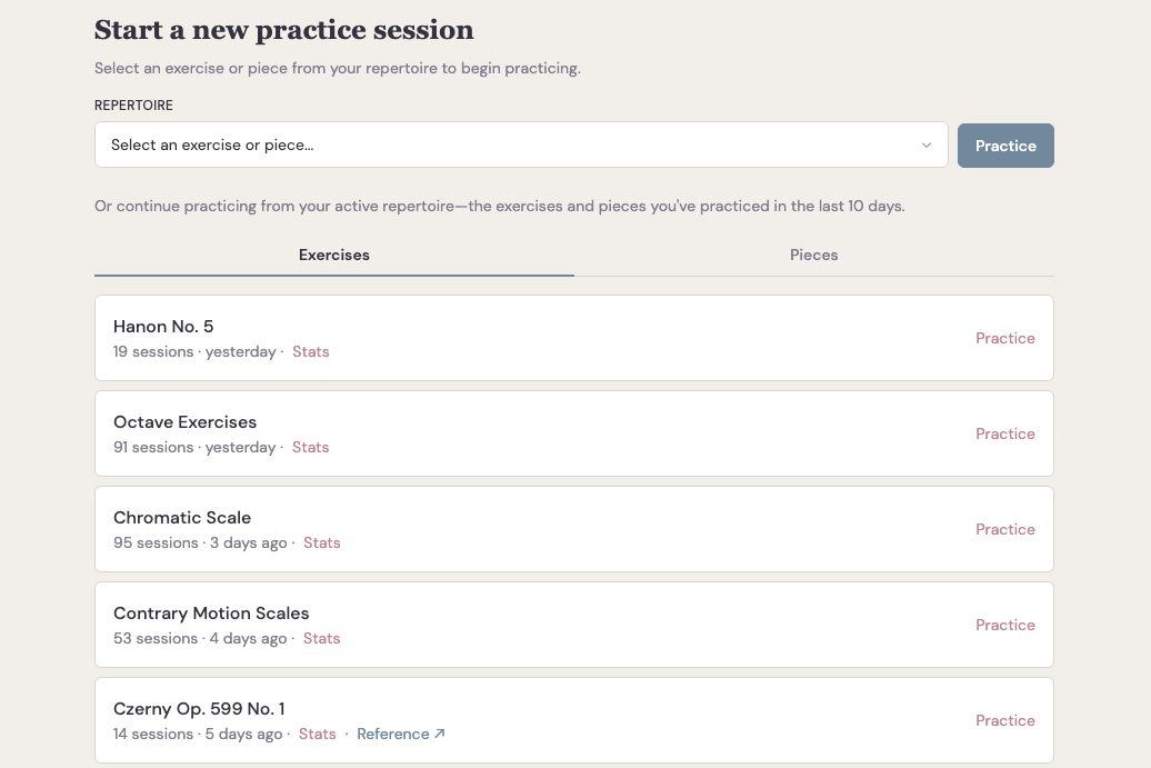 Start your sessions with one tap